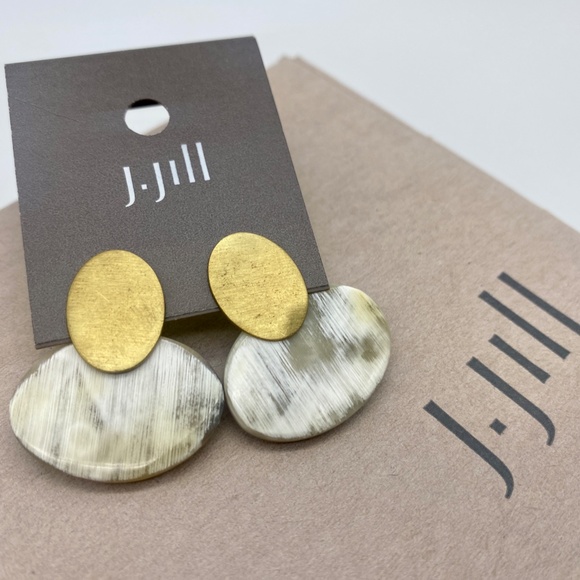 J.Jill NEW Pure Jill Horn Post Drop Earrings NWT - Picture 5 of 5